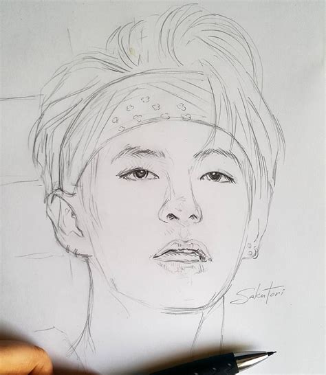 bts v photos drawing easy